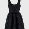 Short embroidered basket knit dress Short embroidered basket knit dress