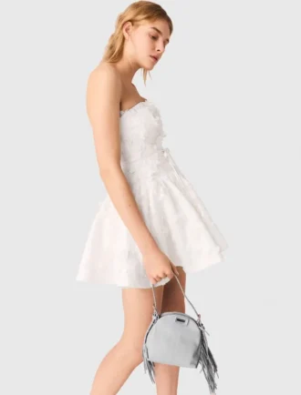 Short embroidered bustier dress