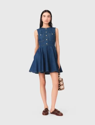 Short flared denim dress Short flared denim dress