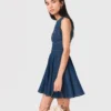 Short flared denim dress Short flared denim dress