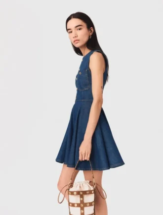 Short flared denim dress Short flared denim dress
