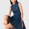 Short flared denim dress Short flared denim dress