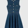 Short flared denim dress Short flared denim dress