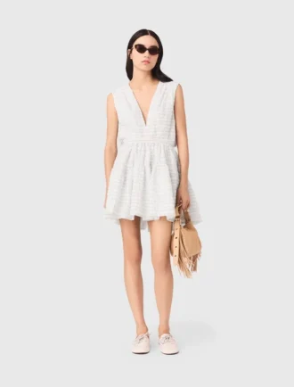 Short flared open-back dress