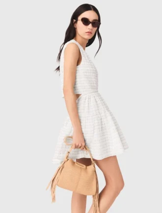 Short flared open-back dress
