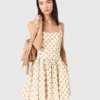 Short flared patterned dress