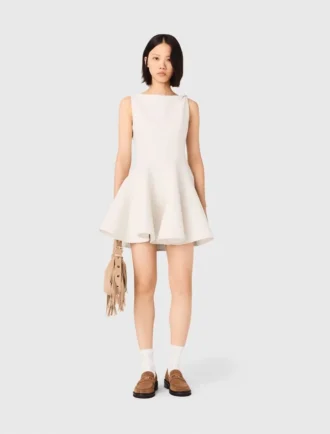 Short flared tweed dress