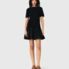 Short knit and taffeta dress