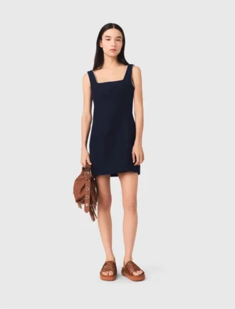 short linen blend dress 1 1 330x434 - Short linen-blend dress