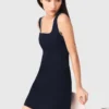 Short linen-blend dress