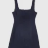 Short linen-blend dress