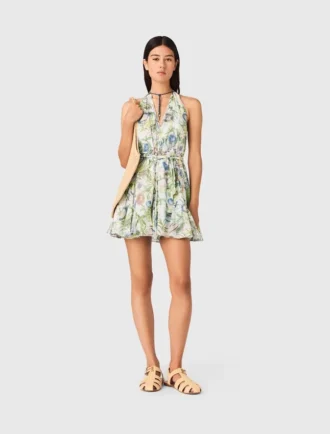 Short patterned backless dress