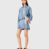 Short rhinestone denim shirt Short rhinestone denim shirt