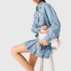 Short rhinestone denim shirt Short rhinestone denim shirt
