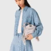 Short rhinestone denim shirt Short rhinestone denim shirt