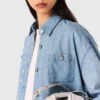 Short rhinestone denim shirt Short rhinestone denim shirt