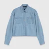 Short rhinestone denim shirt Short rhinestone denim shirt