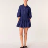 Short satin-effect pleated dress Short satin-effect pleated dress