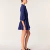 Short satin-effect pleated dress Short satin-effect pleated dress