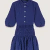 Short satin-effect pleated dress Short satin-effect pleated dress
