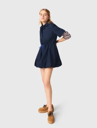Short-sleeved cotton bubble dress