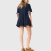 Short-sleeved cotton bubble dress