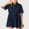Short-sleeved cotton bubble dress