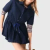 Short-sleeved cotton bubble dress