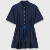 Short-sleeved cotton bubble dress