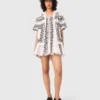 Short-sleeved embroidered shirt
