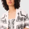 Short-sleeved embroidered shirt
