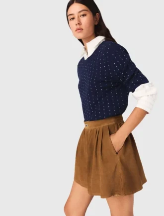 Short suede skirt