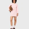 Short topstitched knit skirt Short topstitched knit skirt