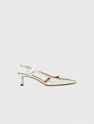 Silver leather strappy heels Silver leather strappy heels