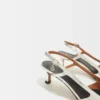 Silver leather strappy heels Silver leather strappy heels