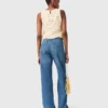 Sleeveless crochet-knit top Sleeveless crochet-knit top