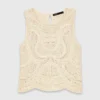 Sleeveless crochet-knit top Sleeveless crochet-knit top