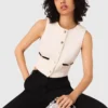 Sleeveless tweed lurex top Sleeveless tweed lurex top