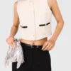 Sleeveless tweed lurex top Sleeveless tweed lurex top