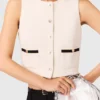 Sleeveless tweed lurex top Sleeveless tweed lurex top