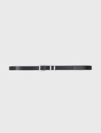Slim belt with diamanté buckle
