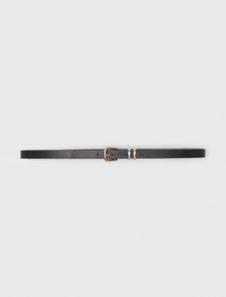 Slim belt with square buckle