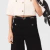 Slim croc-effect leather belt Slim croc-effect leather belt