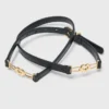 Slim croc-effect leather belt Slim croc-effect leather belt