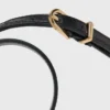 Slim croc-effect leather belt Slim croc-effect leather belt
