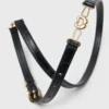 Slim croc-effect leather belt Slim croc-effect leather belt