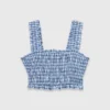 Smocked rhinestone cotton top Smocked rhinestone cotton top