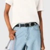 Smooth leather belt