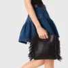 Smooth leather M bag with fringing Smooth leather M bag with fringing
