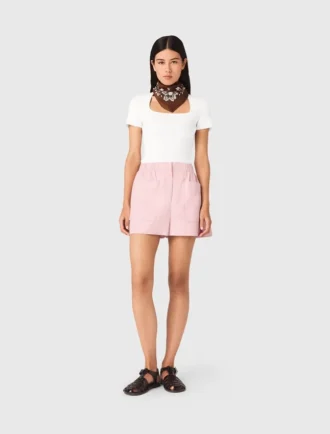Square-neck ribbed sweater